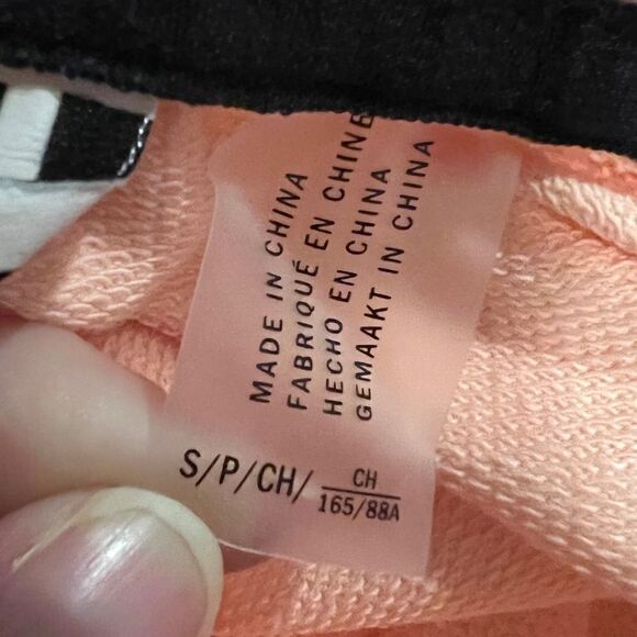 DKNY Sport Orange Pigment Dyed Two Tone Logo Distressed Hoodie Womens Small NWT - Picture 5 of 8